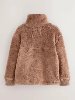 New Superdry Brown Quarter Zip Fleece