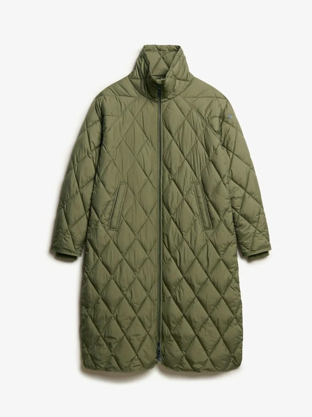 Sale Superdry Superlong Quilt Liner Coat Chive Green