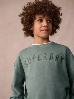 Superdry Dark Green Sweat Top & Shorts Set^BOY Sweatshirts & Hoodies|Sweatshirts & Hoodies