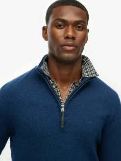 Superdry Dusk Navy Marl Wool Blend Half Zip Jumper^ Knitwear|Knitwear