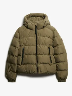 Superdry Green Hooded Sports Puffer Jacket^Women Coats & Jackets|Coats & Jackets