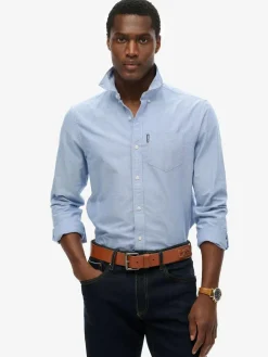 Clearance Superdry Essentials Oxford Shirt Light Blue