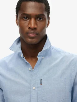 Clearance Superdry Essentials Oxford Shirt Light Blue