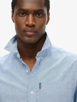 Clearance Superdry Essentials Oxford Shirt Light Blue