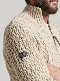 Best Superdry Jacob Henley Jumper Natural