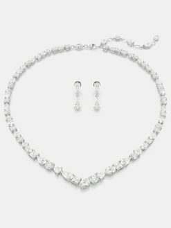 Swarovski Silver Mesmera Mixed Cuts Rhodium Plated Jewellery Set^Women Jewellery