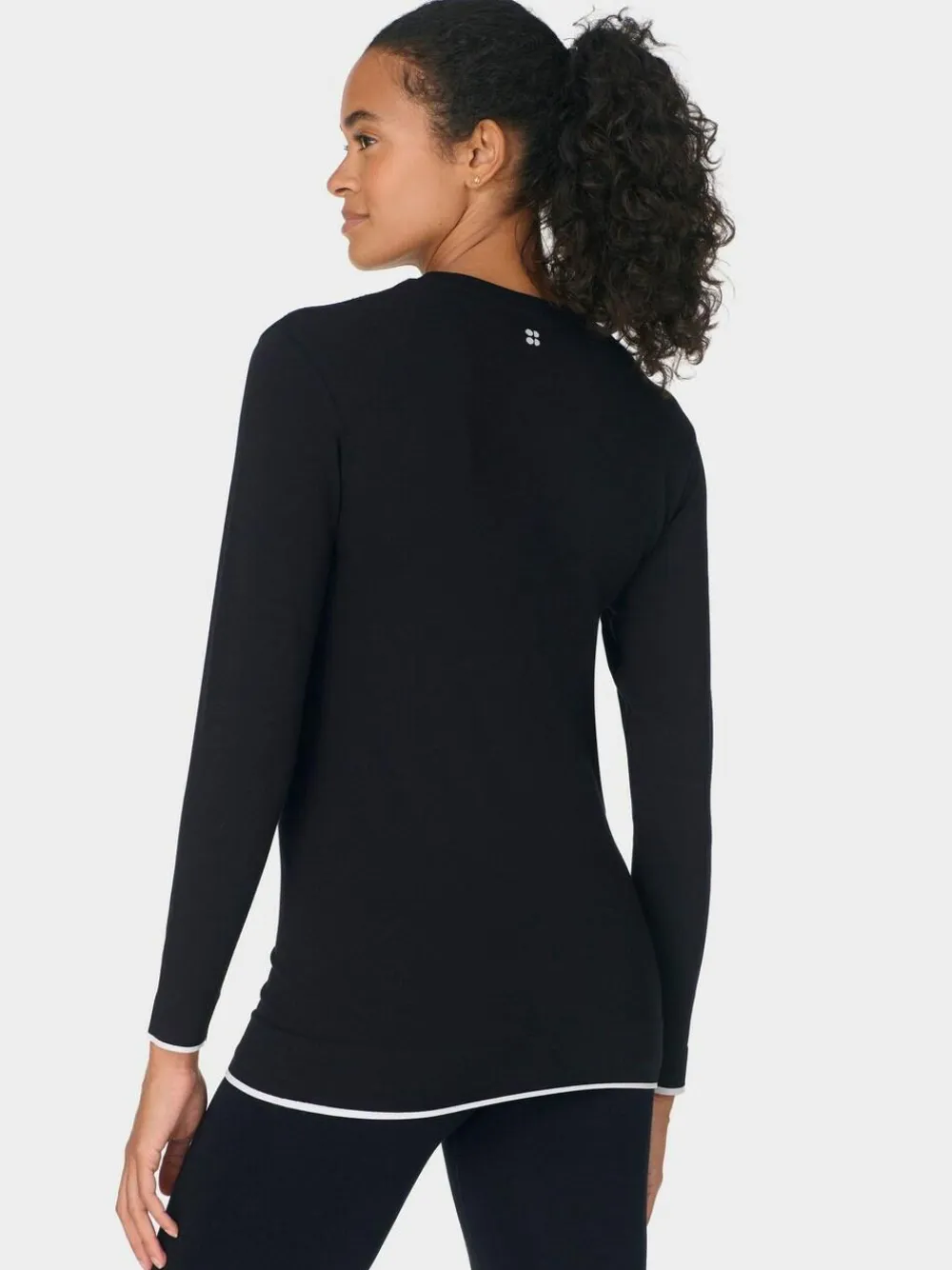 Sweaty Betty Black Modal Crew Neck Base Layer Top^Women Thermals