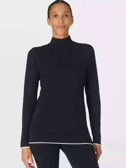 Outlet Sweaty Betty Black Modal High Neck Base Layer Top