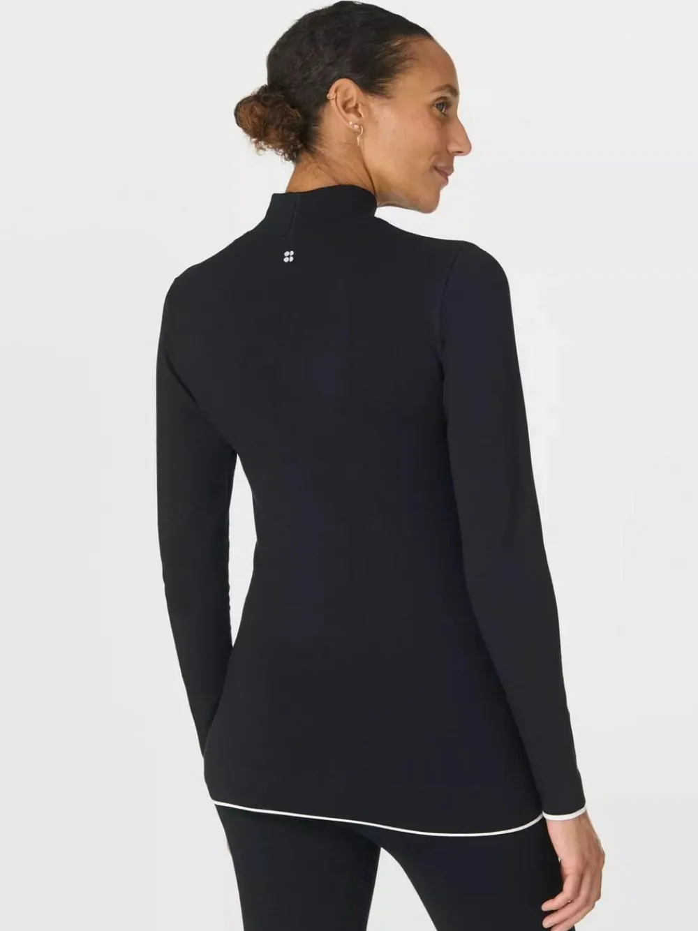 Outlet Sweaty Betty Black Modal High Neck Base Layer Top
