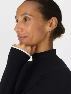 Outlet Sweaty Betty Black Modal High Neck Base Layer Top