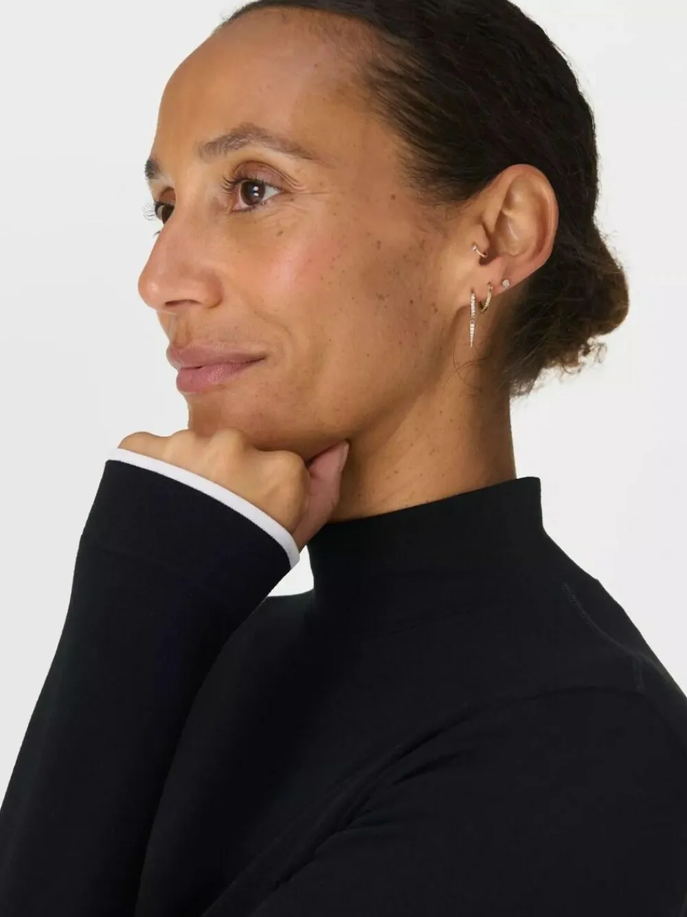 Outlet Sweaty Betty Black Modal High Neck Base Layer Top