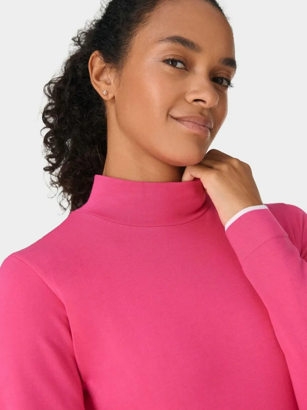 Sale Sweaty Betty Pink Modal High Neck Base Layer Top