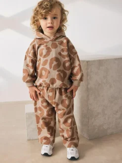 Best Next Hoodie And Joggers Set (3mths-7yrs) Tan Brown Animal Print