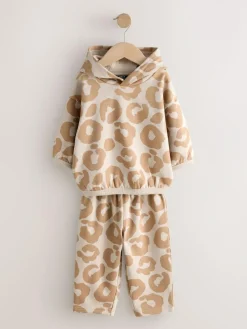 Best Next Hoodie And Joggers Set (3mths-7yrs) Tan Brown Animal Print