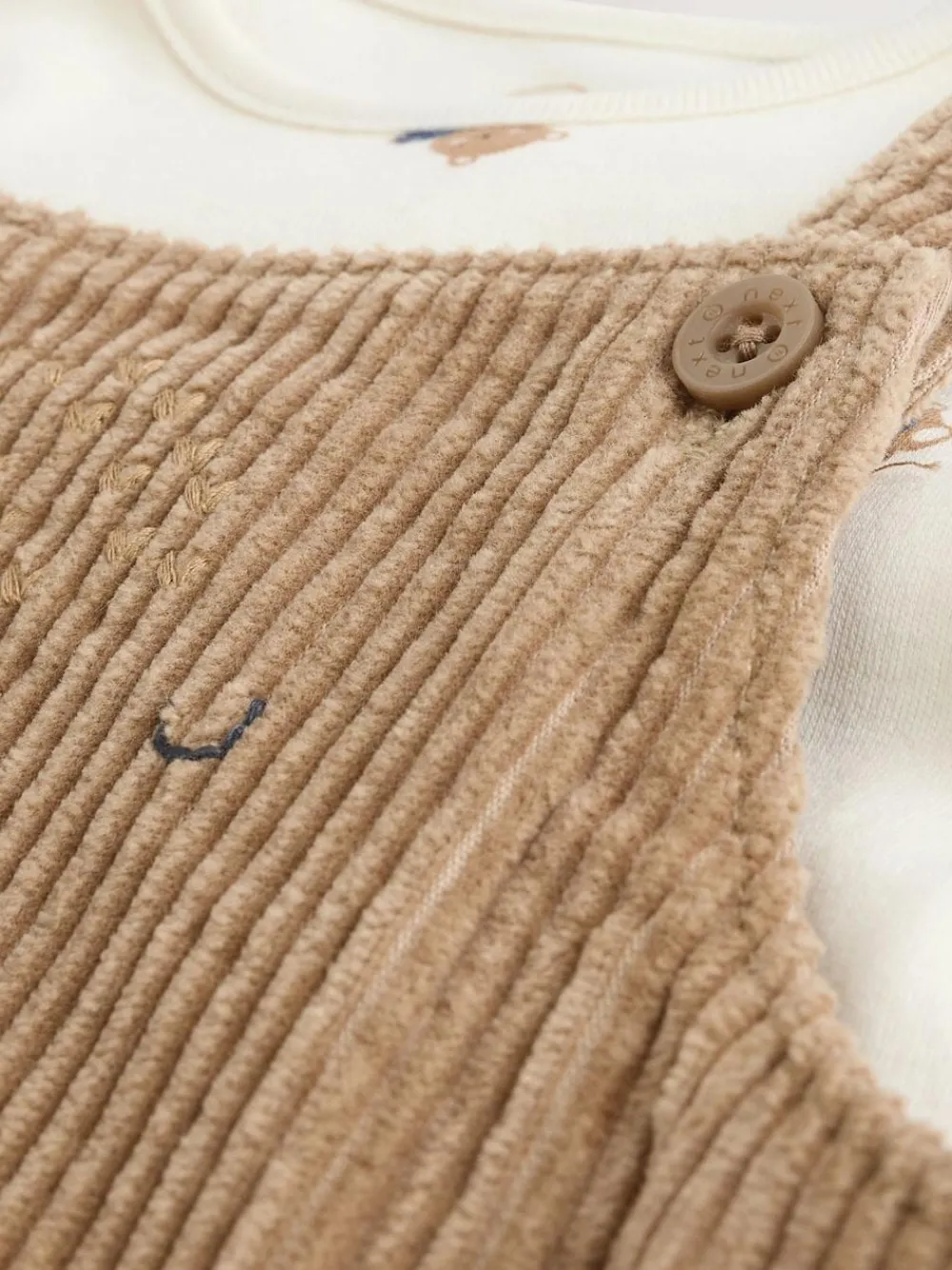 Best Next Tan Brown Bear Cord Dungarees and Bodysuit Set (0mths-2yrs)