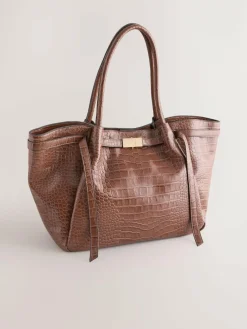 Best Next Tan Brown Belted Croc Shoulder Bag