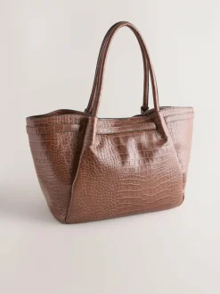 Best Next Tan Brown Belted Croc Shoulder Bag