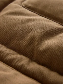 Next Tan Brown Canvas Worker Puffer Jacket With Borg Collar^ Coats & Jackets|Coats & Jackets