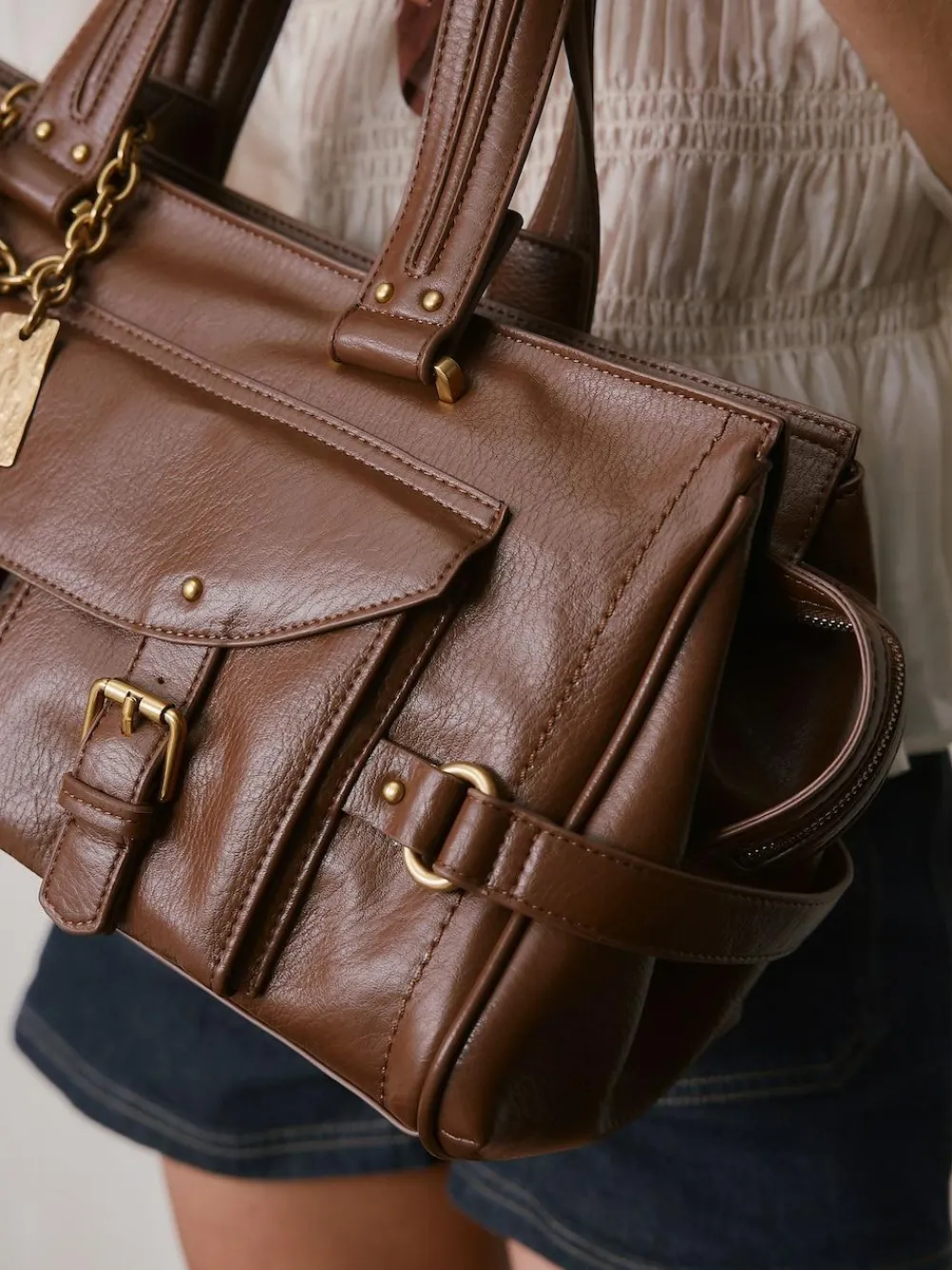 Next Charm Buckle Hand Held Bag^Women Bags