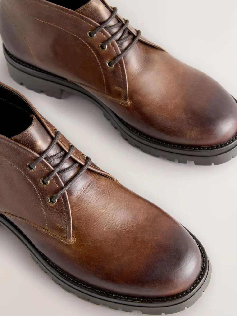 Outlet Next Chunky Leather Chukka Boots Tan Brown