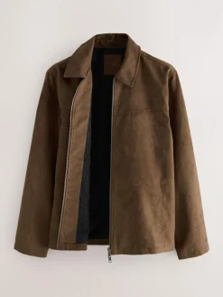 Next Tan Brown Faux Suede Harrington Jacket^ Coats & Jackets|Coats & Jackets