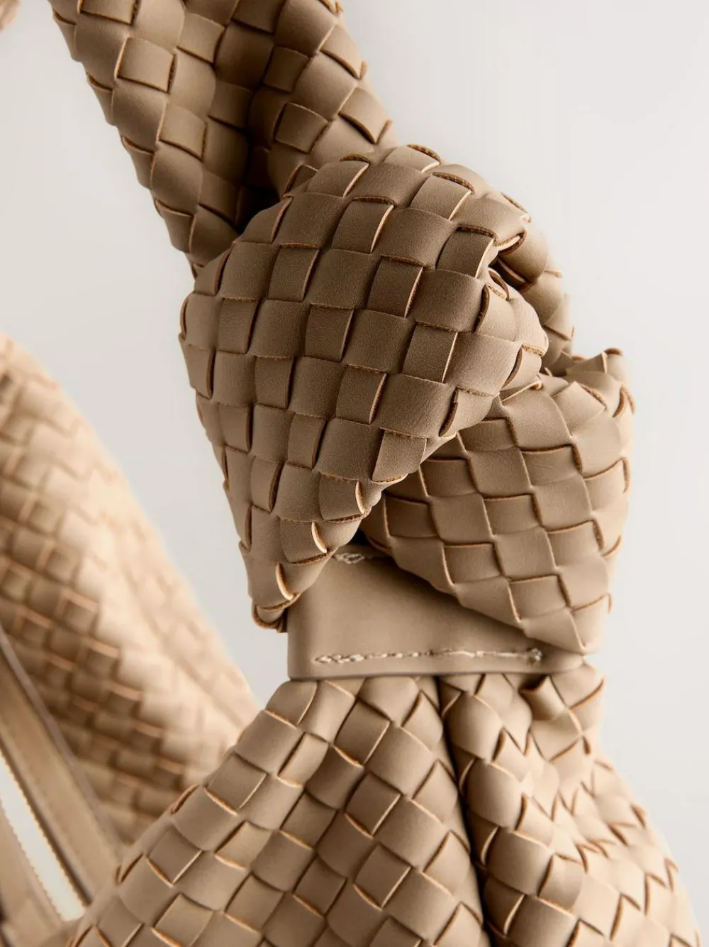 Online Next Tan Brown Faux Suede Weave Shoulder Bag