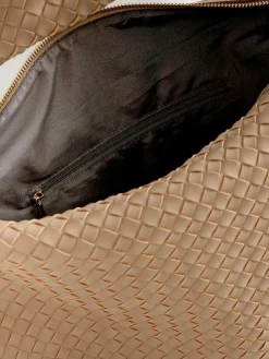 Online Next Tan Brown Faux Suede Weave Shoulder Bag