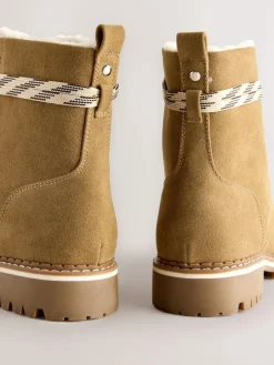 Discount Next Tan Brown Forever Comfort® Faux Fur Lined Lace-Up Boots