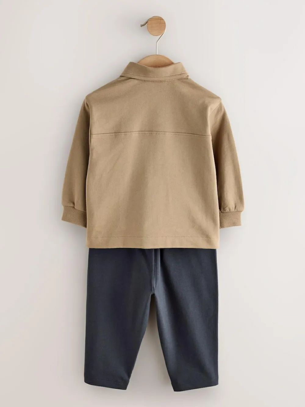 Hot Next Jersey Shirt T-Shirt and Joggers 3 Piece Set (3mths-7yrs) Tan Brown