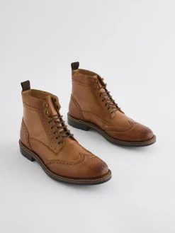 Next Leather Brogue Boots^ Boots|Boots