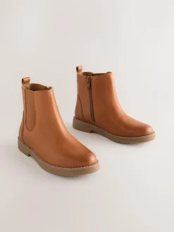 Outlet Next Leather Chelsea Boots Tan Brown