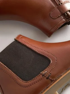 Hot Next Tan Brown Leather Chelsea Boots