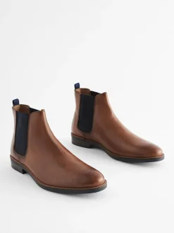 Discount Next Tan Brown Leather Chelsea Boots