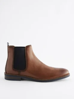 Discount Next Tan Brown Leather Chelsea Boots