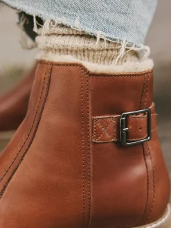 Next Forever Comfort® Faux Fur Lined Buckle Trim Ankle Boots^Women Wide Fit & Extra Wide Fit|Boots & Wellies