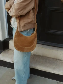 Discount Next Tan Brown Leather Scoop Cross Body Bag