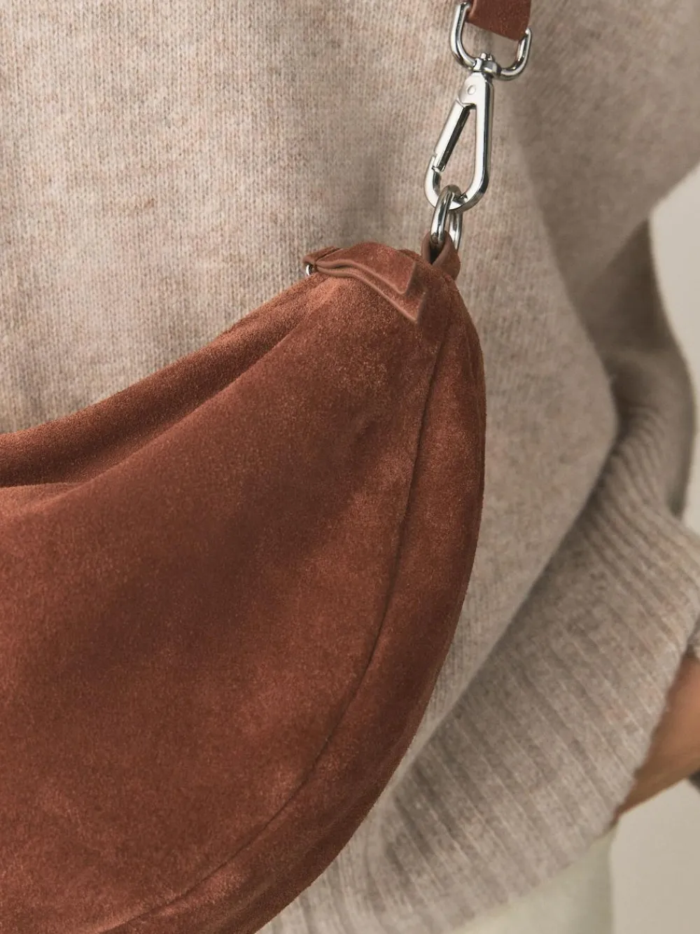 Next Tan Brown Leather Sling Cross Body Bag^Women Bags