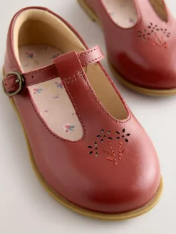 Online Next Leather T-Bar Shoes Tan Brown