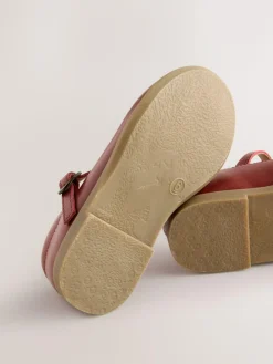 Online Next Leather T-Bar Shoes Tan Brown