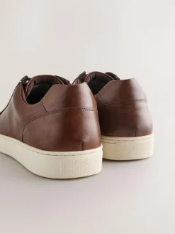 New Next Leather Trainers Tan Brown