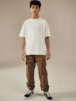 Next Tan Brown Loose Fit Cargo Trousers (3-16yrs)^BOY Joggers|Pants & Chinos