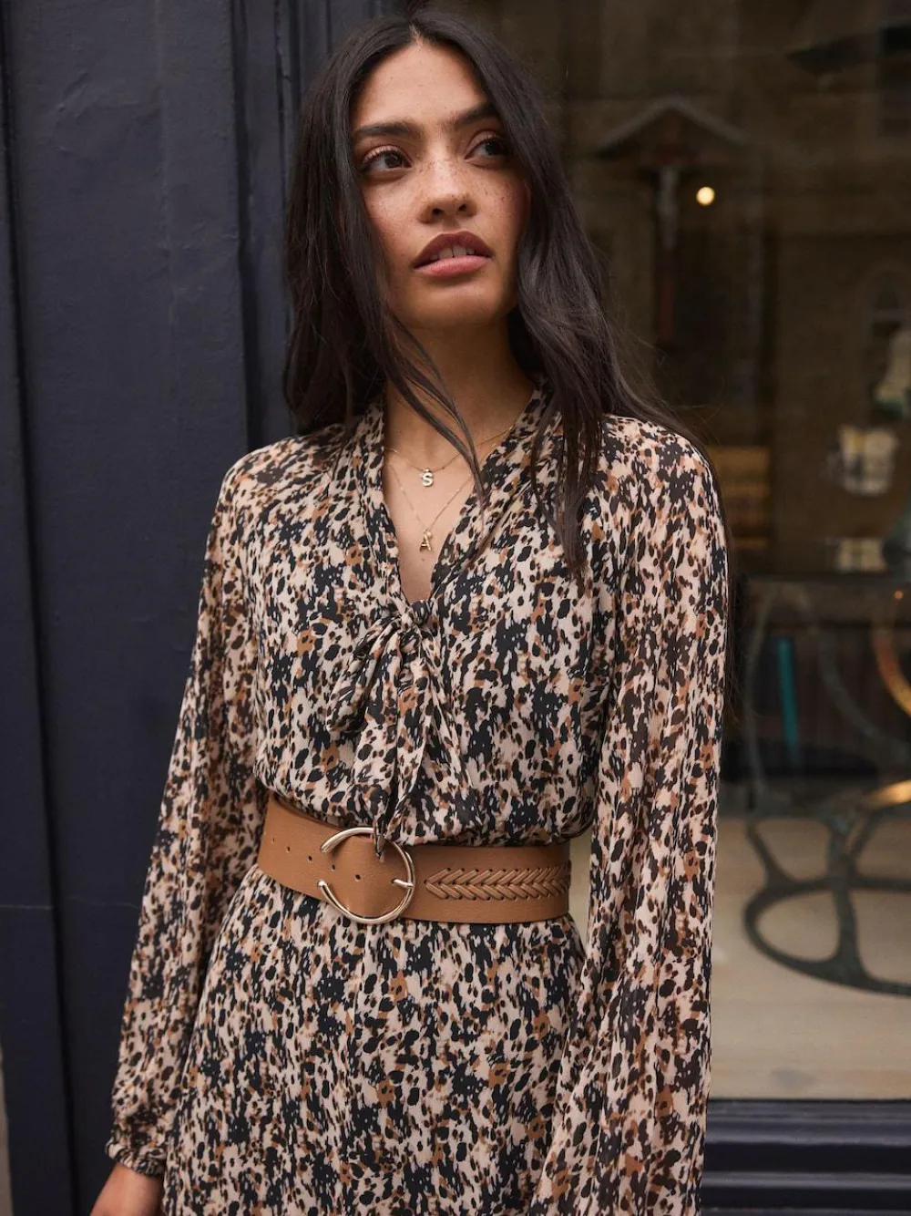 Online Next Plait Detail Wide Belt Tan Brown