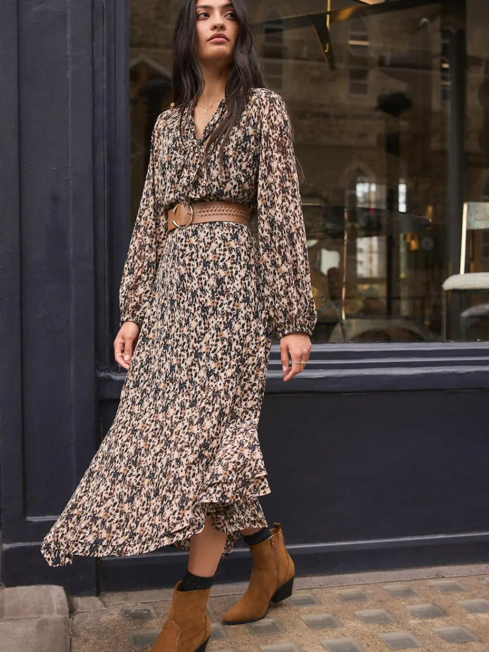 Online Next Plait Detail Wide Belt Tan Brown