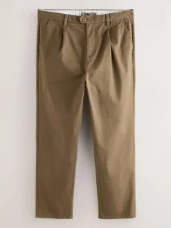 Next Regular Tapered Fit Single Pleated Stretch Chinos Trousers^ Pants & Chinos