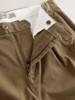 Next Regular Tapered Fit Single Pleated Stretch Chinos Trousers^ Pants & Chinos