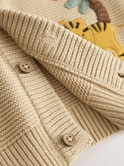 Next Tan Brown Safari Character Cardigan (3mths-7yrs)^BOY Knitwear|Knitwear