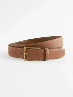 Next Tan Brown Signature Contrast Stitch Leather Belt^ Belts & Braces