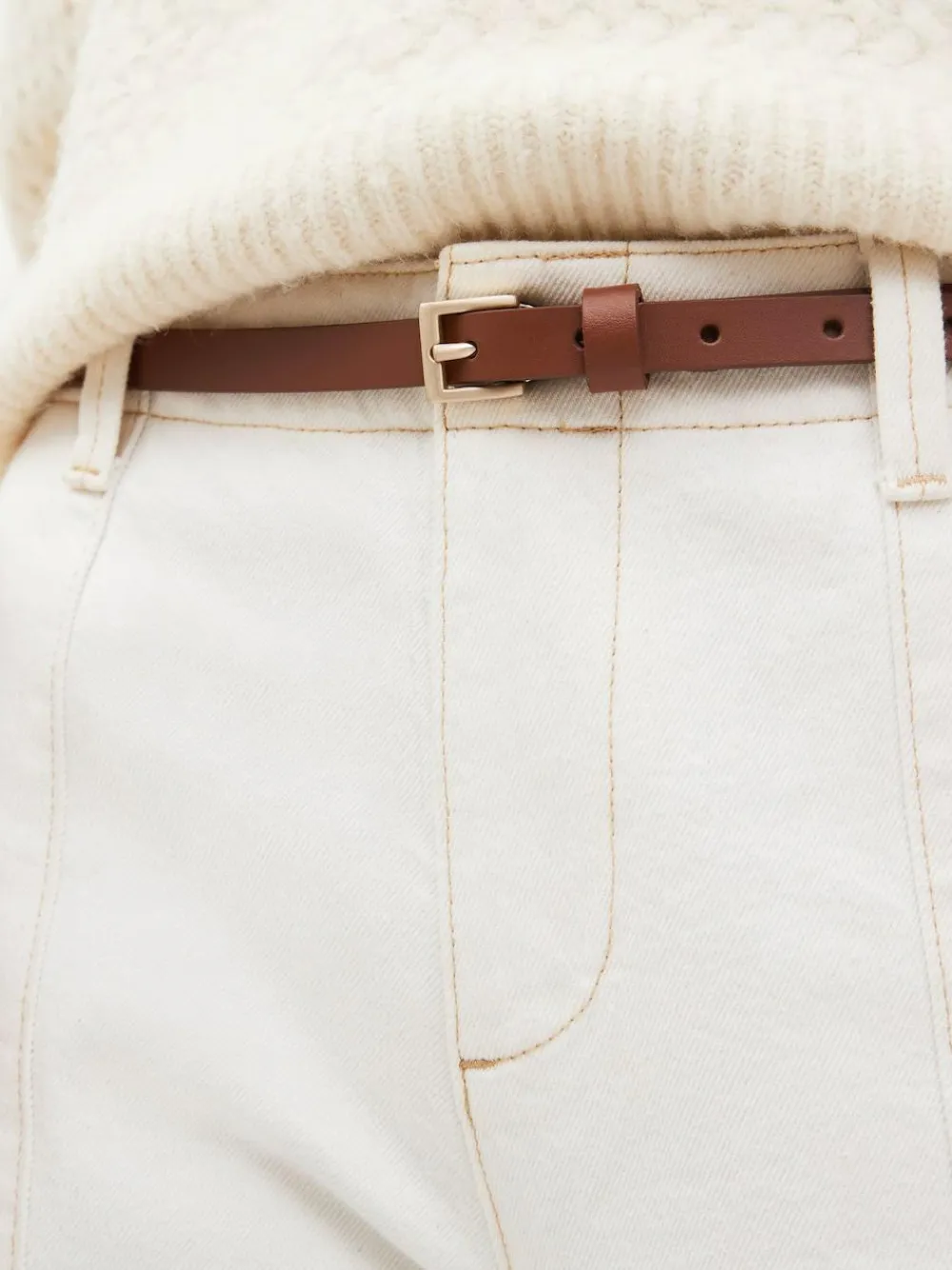 Next Tan Brown Skinny Leather Belt^Women Belts