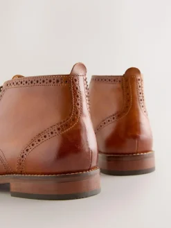 Hot Next Tan Brown Smart Brogue Leather Boots