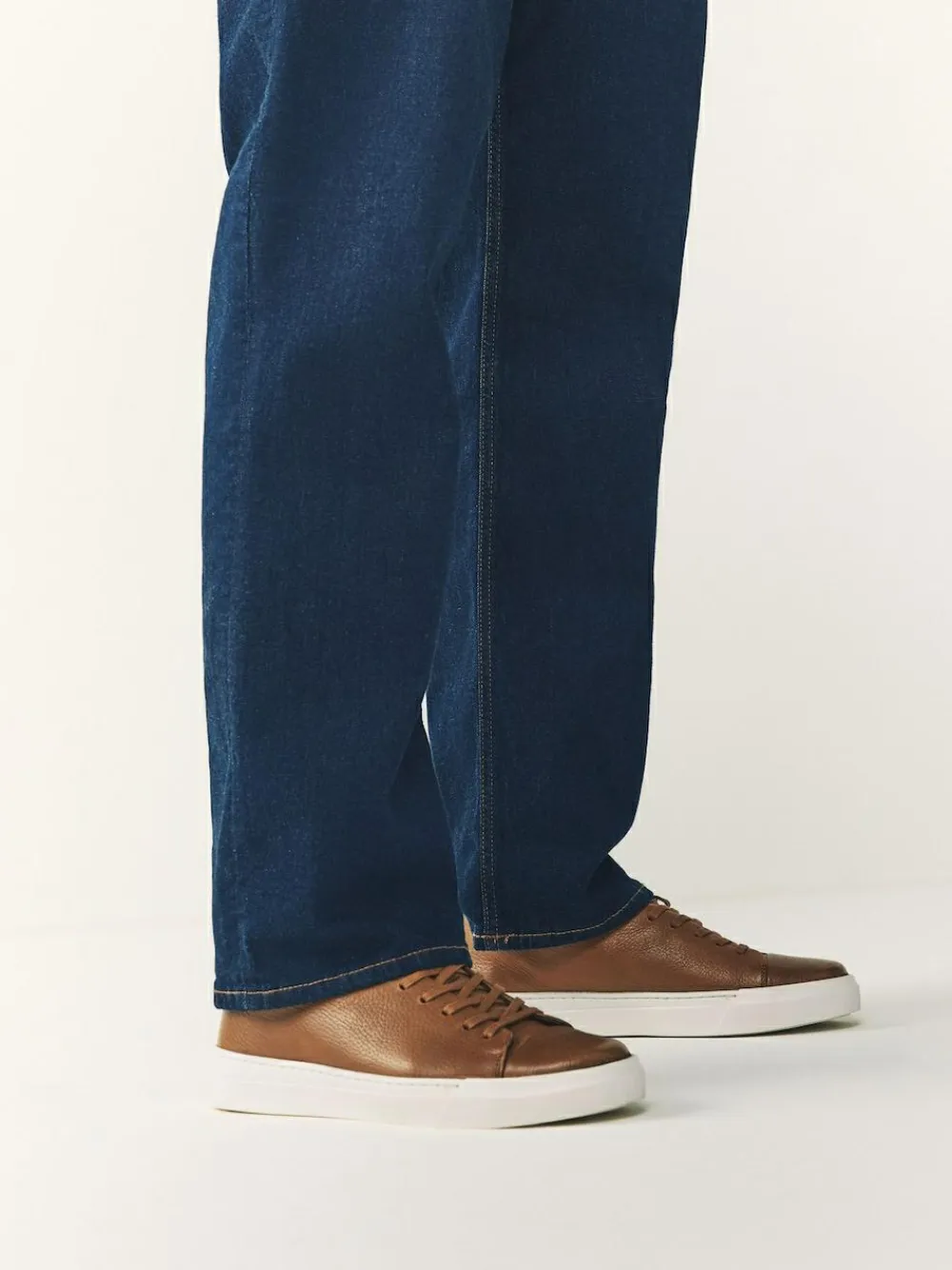 Outlet Next Smart Casual Toe Cap Leather Longline Trainers Tan Brown